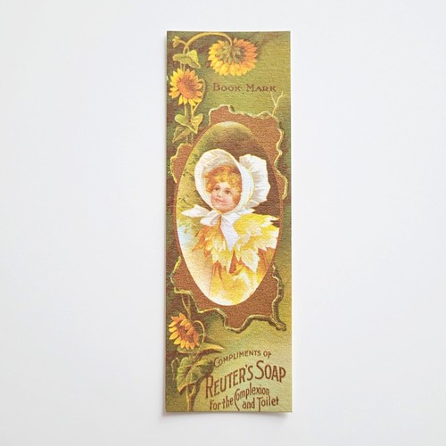 Vintage 70s Reuter's Soap Sunflower Bookmark Evergreen Press 1800s Advertisement - 第 2/14 張圖片