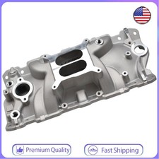 Aluminum Intake Manifold Fit For 1955-86 Chevy Sbc 350 400 V8 Engine Dual Plane