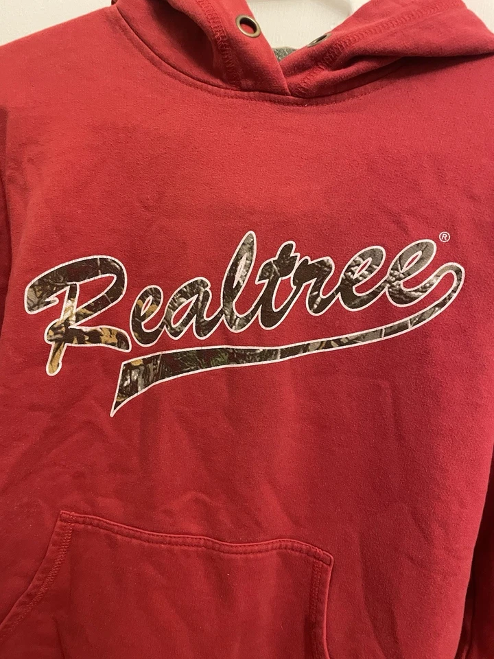 Realtree 标志红色套衫连帽衫小号女式运动衫迷彩 — 第 2/4 张图片