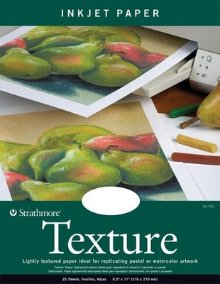 59-701 Textured Inkjet Paper, 8.5''x11'', 25 Sheets , White, Packaging May Vary