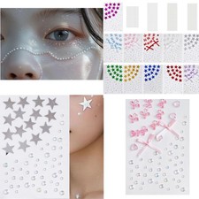 1 Sheet Facial Decoration Gems Rhinestones Body Art Faux Pearls Lightweight