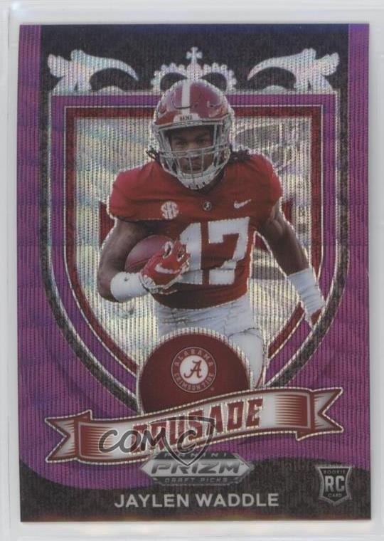 2021 Panini Prizm Draft Picks Crusade Purple Wave Jaylen Waddle Rookie RC 4w9