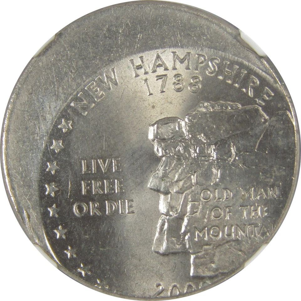 2000 P New Hampshire State Quarter MS 65 NGC Off Center SKU:I19393 - Image 3 of 4