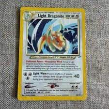 Pokémon TCG Light Dragonite Neo Destiny Holo Card 14/105 Unlimited Rare Damaged