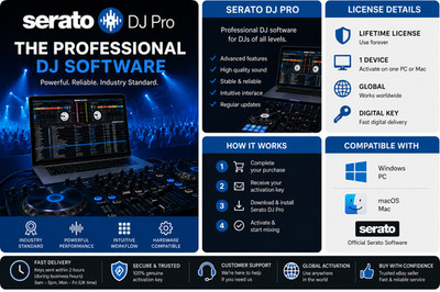 Serato DJ | Pro (PC oder MAC) (1 Gerät, Lifetime) - Serato Key - GLOBAL