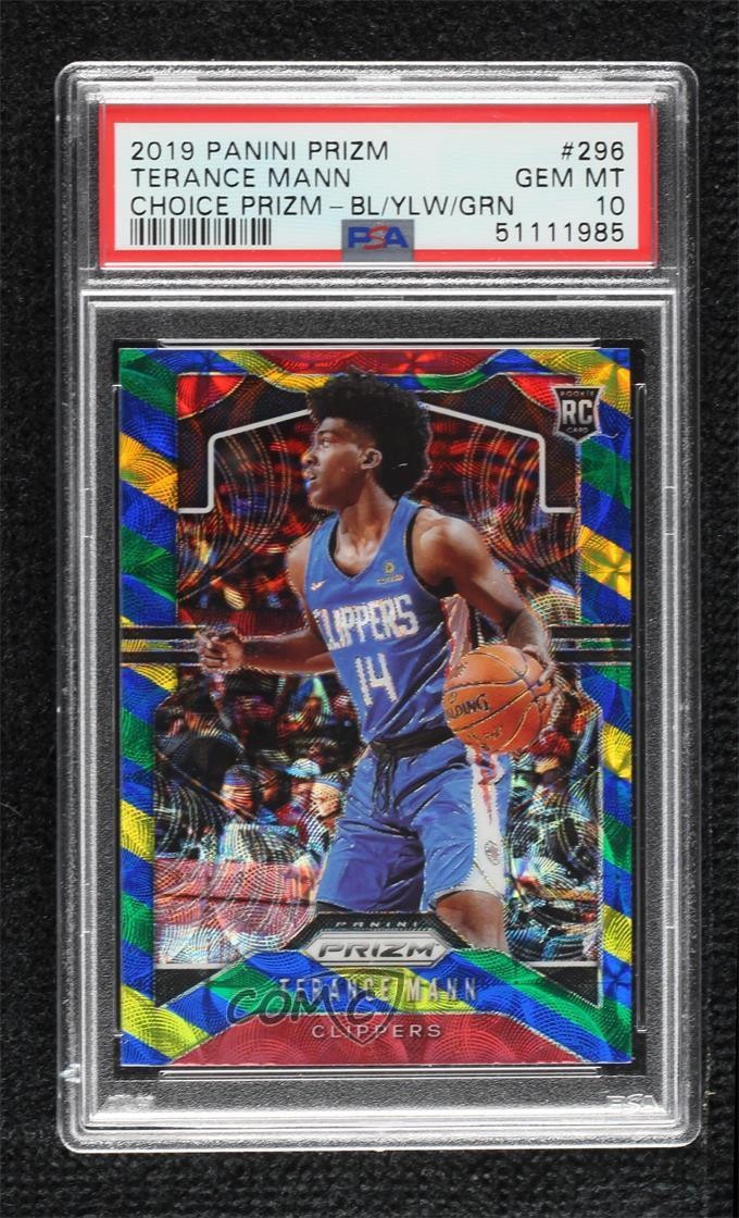 2019 Prizm Choice Blue Yellow & Green Terance Mann PSA 10 GEM MT Rookie RC 0kf1