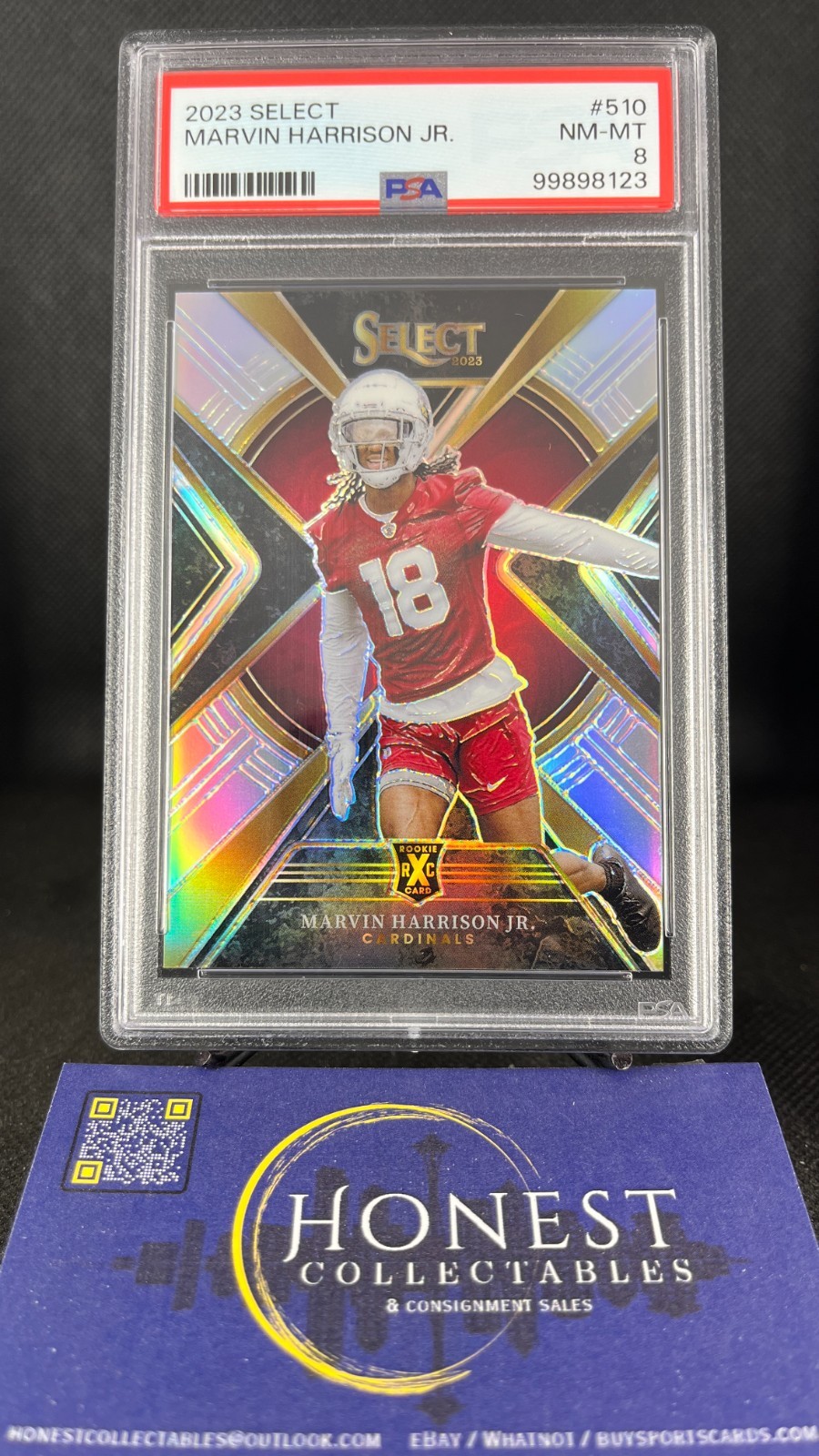 Marvin Harrison JR. (RC) Grade PSA 8 - 2023 Select XRC Silver Redemption #510