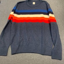 GAP Mens Sweater Size L Blue Colorblock Strip...