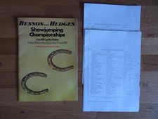 Benson & Hedges Showjumping Championships Programme Cardiff Castle June 1981