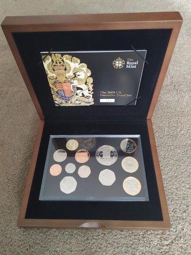 2009 UK ROYAL MINT 12 COIN EXECUTIVE PROOF SET WITH KEW GARDEN 50 PENCE  - coa