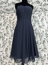 Dark Blue Strapless Bridesmaid Cocktail Party wedding Guest Dress Sz S 6 NWT #7