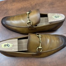 1,090 Mens Brown Gucci Horsebit Leather Loafers Sz 9 1/2 Made In ITALY