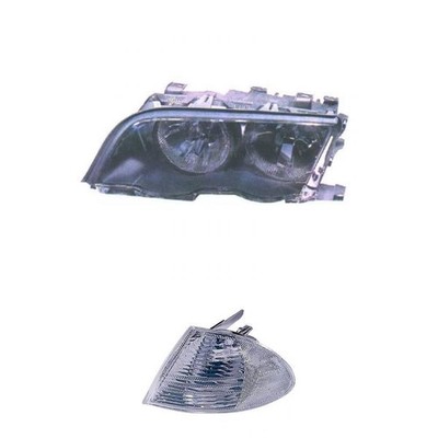 Scheinwerfer schwarz + Blinker links für BMW 3er E46 Bj. 98-01 H7/H7 inkl. Motor