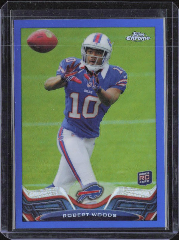2013 Topps Chrome Robert Woods #3 RC Blue Refractor #ed 13/199 Buffalo Bills
