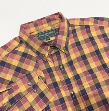 Ball and Buck Men's The Hunter Shirt Button Down Shoulder + Elbow Patch Plaid M