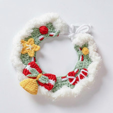 Adjustable knit pet Christmas scarf