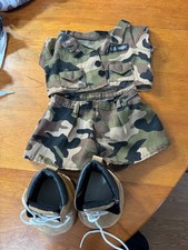 Build A Bear Military US Army Uniform Outfit with hat and boots