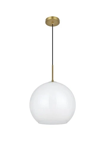 Living District Baxter 1-Light Metal Pendant in Chrome and White - Picture 3 of 7
