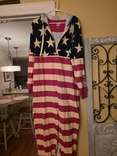 Under Disguise American Flag Jumpsuit With Hood And Full Zip Front  Size S/M