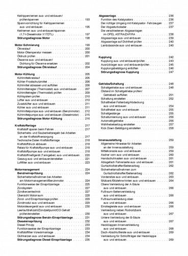 Opel Astra G 1998-2004 So wird's gemacht Reparaturhandbuch E-Book PDF - 第 10/12 張圖片