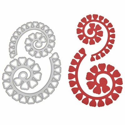 2 Stück Gerollte Blumen Metall Stanzformen Set, 3D Effekt. Scrapbooking, Zum Selbermachen. D*7