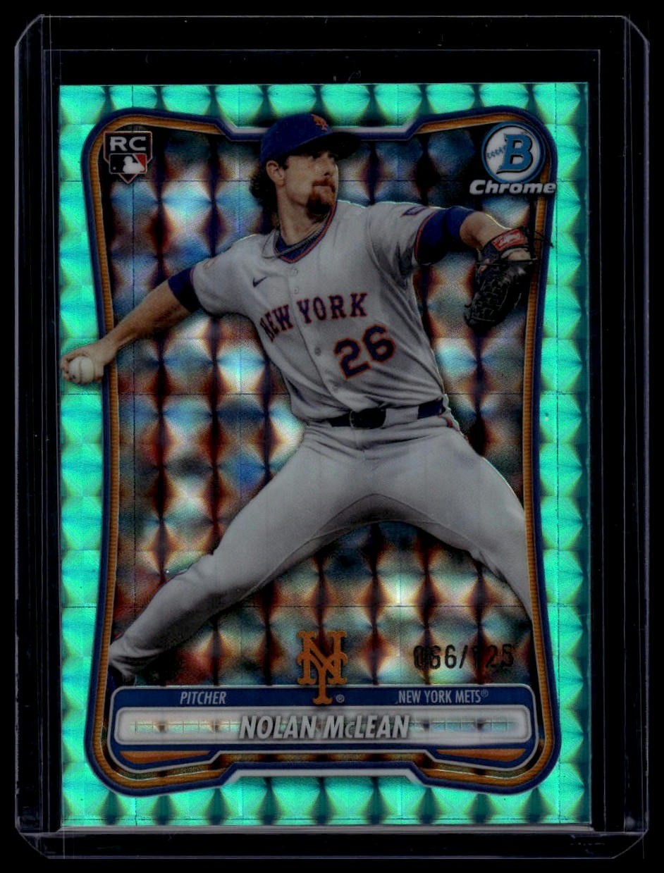 2026 Bowman Chrome #80 Nolan McLean Aqua Geometric Refractor #/125