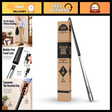 30" Long Metal Shoe Horn for Seniors - Extra Long Handle, Easy Slip-On Aid