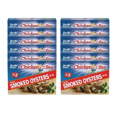 Nutritious Smoked Oysters - 24 Cans, 3.75 oz. each