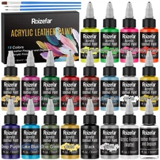 Acrylic Leather Paint, Ultimate All-in-One 20 x 30ml Kit with Deglazer & Fini...