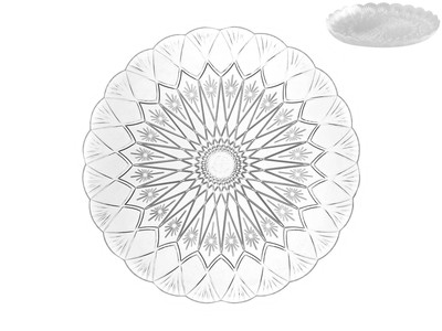 Pack Of 3 Round Transparent Trays Star Design 24