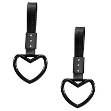 2 PCS Handle Warning Pull Ring, Heart-Shaped Car Handle Straps, Drift Charm