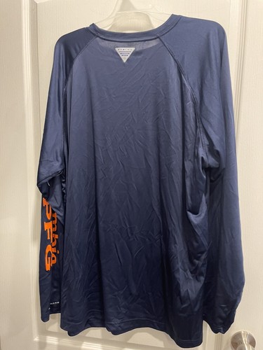 Auburn Tigers Shirt Mens XXL Blue Long Sleeve Columbia PFG Omnishade NCAA - Picture 7 of 9
