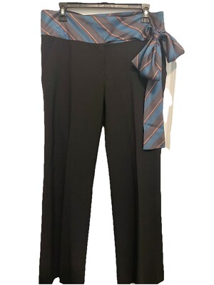 Diane Von Furstenberg Womens Woven Mid Rise Wide Leg Pants Black Size 10