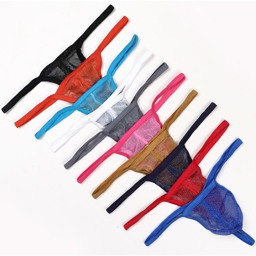 Herren Gay Sexy durchsichtige Netz Tangas niedrig tailliert Gstring Beutel Unterwäsche T-Back - Bild 4 von 38