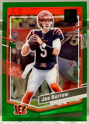 JERSEY NUMBER MATCH! 2023 Donruss Clearly Joe Burrow Green 9/25! BENGALS!