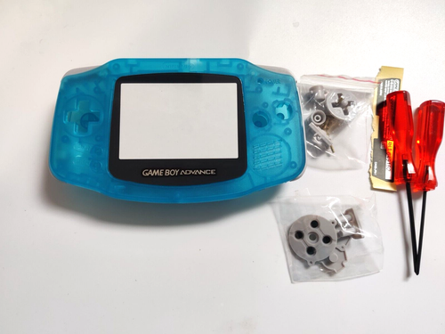 Gameboy Advance Shell Housing Transparent Game Boy IPS Ready Trim Clear Sky Blue - Picture 5 of 5