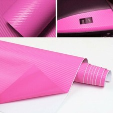Car Pink Carbon Fiber Vinyl Wrap Sticker Interior Accessories Panel 50x12inch