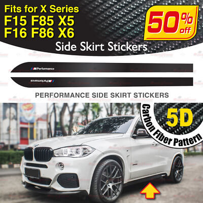 Seitenschweller Streifen 5D CARBON MUSTER Aufkleber für BMW F15 F16 F85 F86 Xer