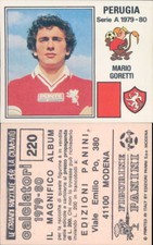 PANINI FOOTBALLERS 1979/80 * STICKER FIGURE NO. 220 * PERUGIA, MARIO GORETTI * NEW