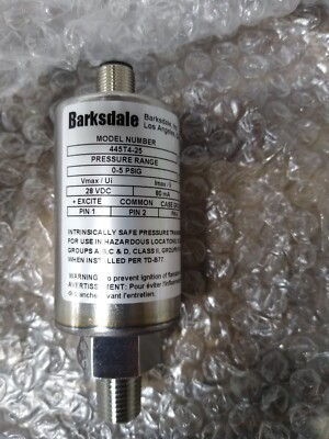 #ad 4 20mA Intrinsically safe Pressure Transducer Barksdale 445T4 25 0 5PSI $190.00