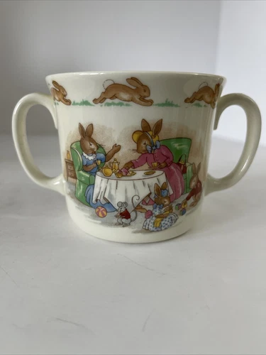 Vintage Royal Doulton Bunnykins 2 Handle Mug Cup Afternoon Tea Party