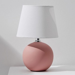 Target Round Ceramic Table Lamp Fabric Shade Bedside Light Nightstand Night Ball Ebay