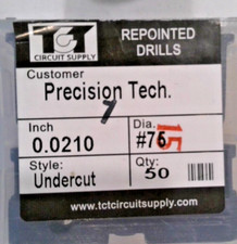 TCT REPOINTED DRILLS UNDERCUT 75 0.0210" DIA 0.315" FLUTE LOT OF 15 