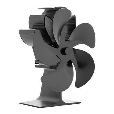 Silent Heat Powered Wood Stove Fan 5-Blade Black Small for for Your H | eBay