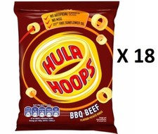 Hula Hoops BBQ Beef 24g Crisps HP Snacks PACK OF 18