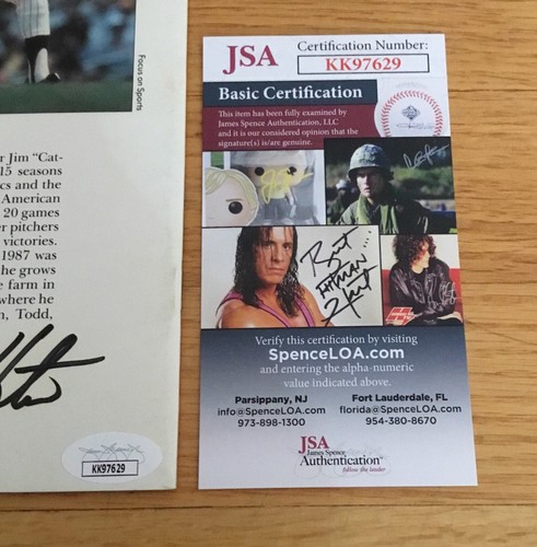 Jim Catfish Hunter Yankees A’s MLB HOF Signed Autograph Cooking Book Mag JSA COA - Picture 3 of 4
