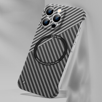 Fr iPhone 17 16 Plus 15 14 13 Pro 12 Shockproof Carbon Fiber Pattern Phone Case