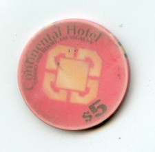 5.00 Chip from the Continental Hotel Casino Las Vegas Nevada Fadded