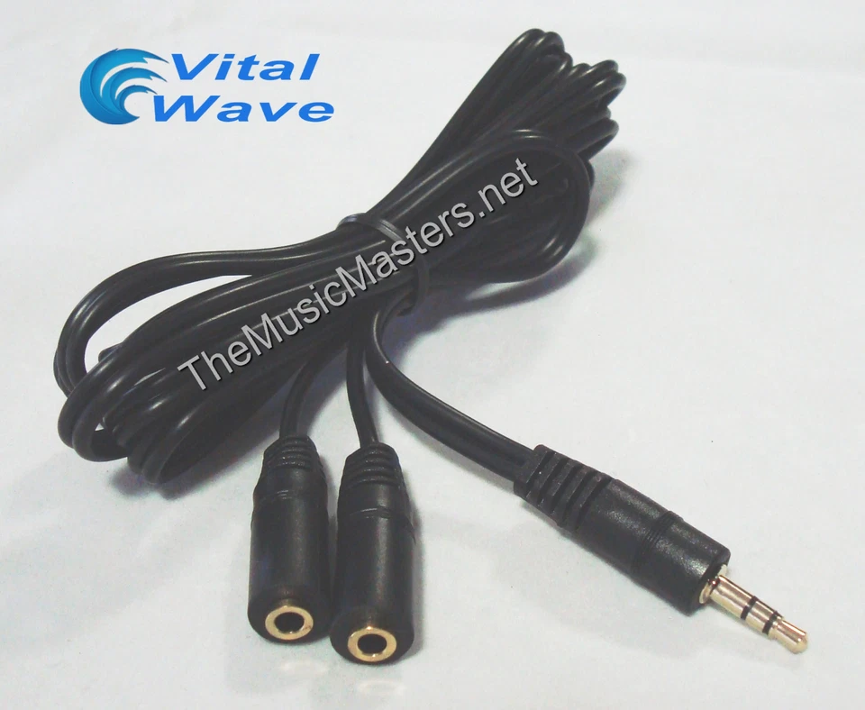 6ft 3.5MM Stereo Male Plug to Dual 3.5MM Jacks Audio Cable Splitter Wire VWLTW - Image 3 of 4