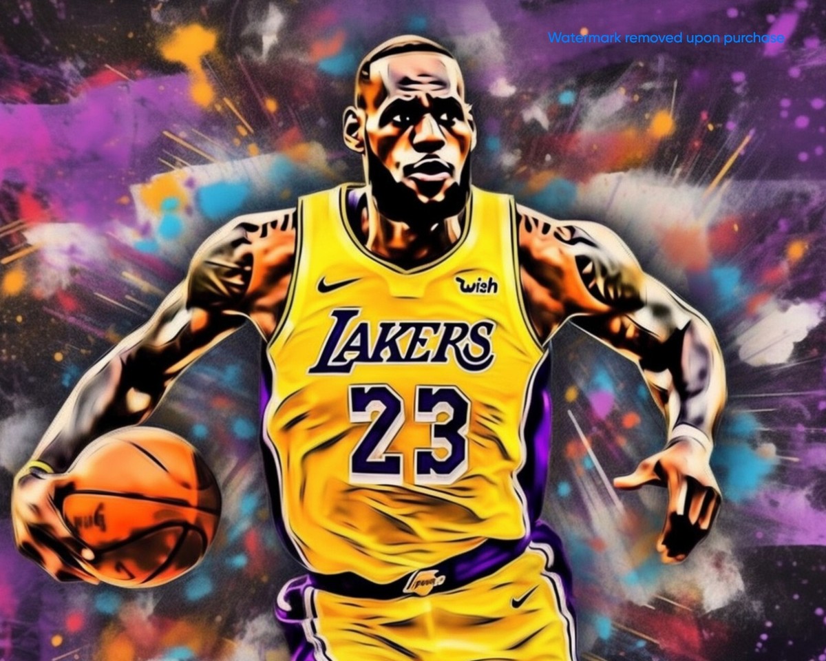 LeBron James アート作品 23番 LeBron James #23 Lakers Painting -Original art by Memento High